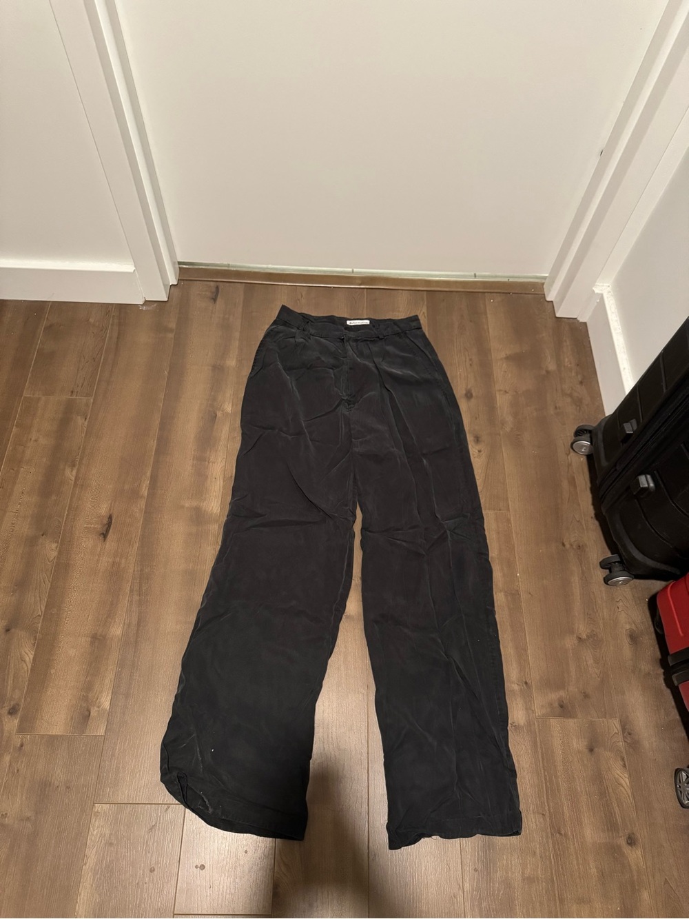 Reformation Black Wide-Leg Pants